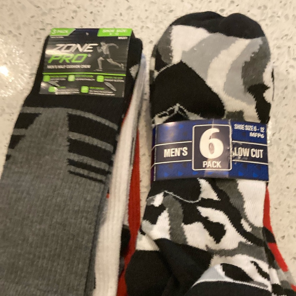 Zone Pro Men's Low Cut Socks 6-Pack - Black and White